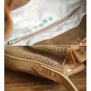 Korean Style Cotton Linen Knitting Bucket Bag