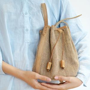 Korean Style Cotton Linen Knitting Bucket Bag