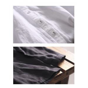 Minimalist Style Plain Oversized Shirt Linen Casual Ladies Shirt