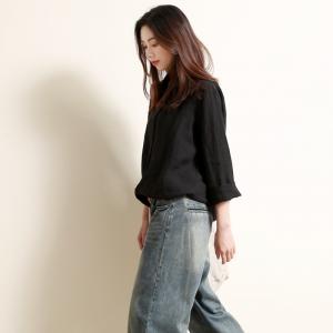 Minimalist Style Plain Oversized Shirt Linen Casual Ladies Shirt