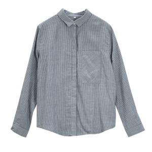 Chest Pocket Cotton Formal Shirt Long Sleeve Striped Shirt