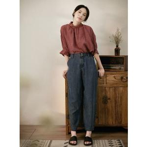 French Style Lace Collar Elegant Shirt Linen Loose Sheer Blouse