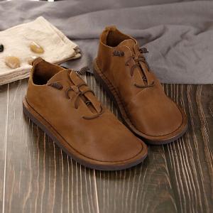 Handmade Genuine Leather Ankle Boots Lace Up Desert Boots