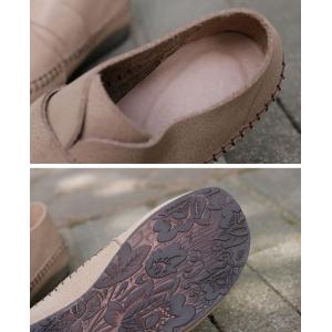 Round Toe Cowhide Oxford Shoes Preppy Style Slip On