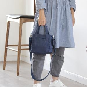 Japanese Style Canvas Cross Bag Solid Color Handbag for Women