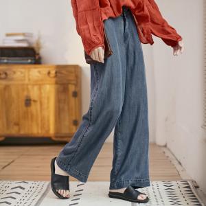 Vintage Straight Fit Jeans Floor-Length Wide Leg Jeans
