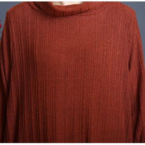 Alpaca Fiber Large Turtleneck Dress Maxi Knitting Dress