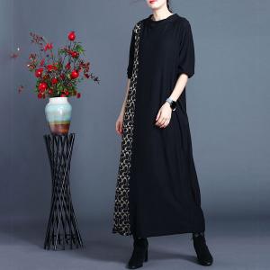 Winter Fashion Geometric Pattern Black Dress Soft Comfy Knitwear