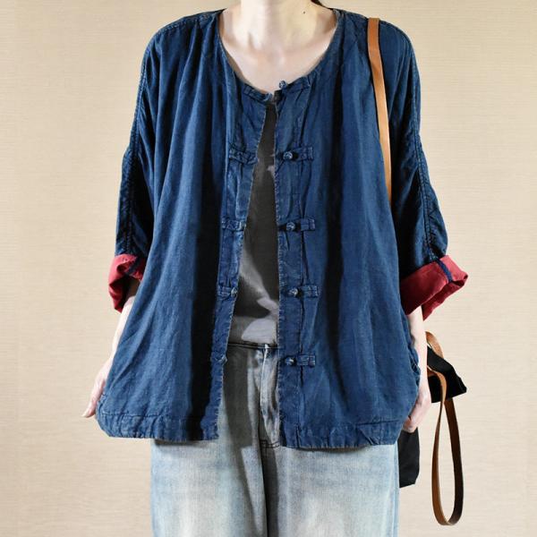 Chinese Buttons Vintage Short Jacket Cotton Linen Folk Top