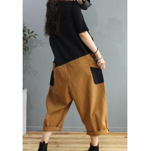 Street Fashion Baggy 90s Dungarees Contrast Colors Overalls Pants Womens