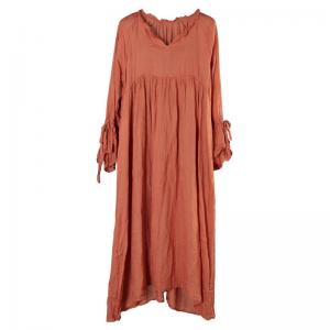 Bell Sleeves Peasant Dress Plus Size High-Waist Beach Maxi Dress