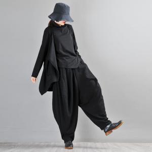 Asymmetrical Black Duster Coat Shawl Neck Long Sleeve Short Coat