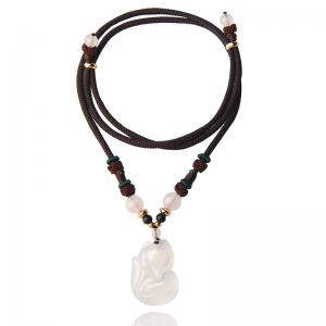 Little Fox Jade Necklace for Women