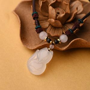 Little Fox Jade Necklace for Women