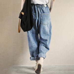 Boyfriend Style Baggy Cuffed Jeans High Rise Dad Jeans