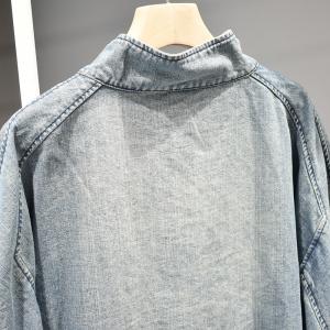 Big Flap Pockets Denim Jacket Long Sleeves Korean Short Outerwear