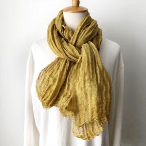 Solid Colors Unisex Linen Scarf Long Fringed Scarf