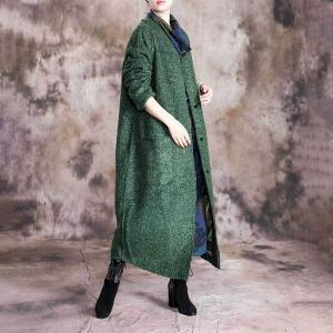 Solid Color Womens Wool Coat Long H-Shaped Coat