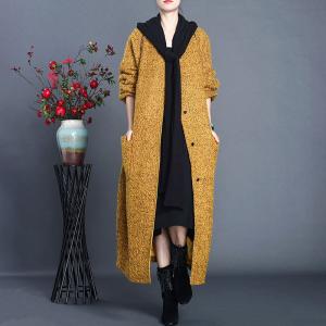 Solid Color Womens Wool Coat Long H-Shaped Coat