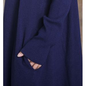 Minimalist Mock Neck Long Knitwear Loose Jersey Maxi Dress