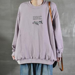 Cute Plane Cotton Ulzzang Outfits Cotton Plus Size Sweatshirt