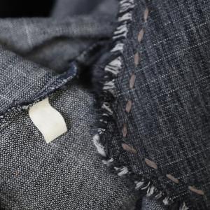 Gray Cloth Patchwork Baggy Coat Raw Hem Cotton Linen Cardigan
