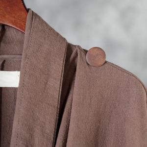 Patch Pocket Designer Trench Coat Linen Brown Belted Duster Coat