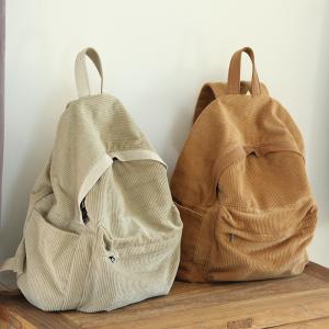 Ulzzang Style Korean Corduroy Backpack