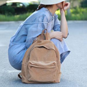 Ulzzang Style Korean Corduroy Backpack