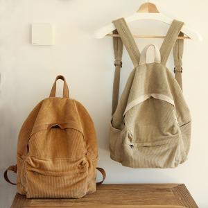 Ulzzang Style Korean Corduroy Backpack