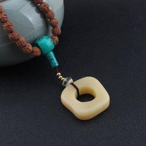 Chinese Ethnic Bone Engrave Long Necklace