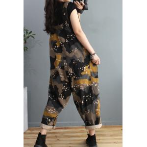 Street Fashion Cotton Camo Overalls Letter Patchwork 90s Fashion Overalls