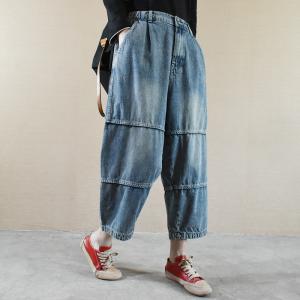 Relax-Fit Casual Wide Leg Jeans Womens Stonewash Jeans