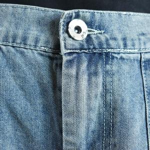 Pocket Decoration Denim Ulzzang Outfits Relax-Fit Blue Cuffed Jeans