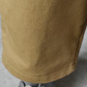 Elastic Waist Cotton Cargo Pants Solid Color Tapered Pants