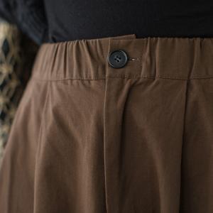Ladylike Cotton Maxi Skirt Plain Pleated A-Line Skirt