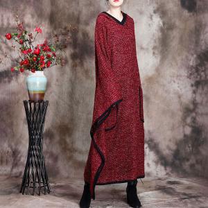 Big  Pockets Long Cape Coat Woolen Large Hooded Kaftan