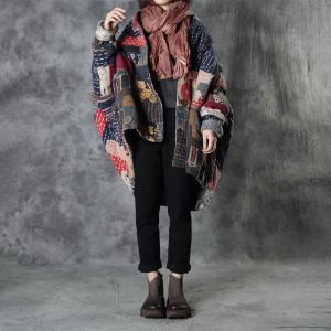 Japanese Style Oversized Winter Puffer Printed Short Padded Coat