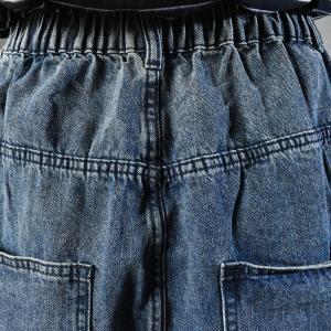 Street Fashion Patchwork 90s Mom Jeans Denim Ripped Cropped Jeans