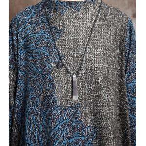 Printed Loose Cashmere Sweater Dress Stand Collar Winter Dress