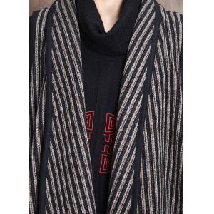 Big Pockets Long Striped Vest Womens Alpaca Vest Coat