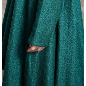 Beautiful Jacquard Woolen Outerwear Asymmetrical Waterfall Cardigan