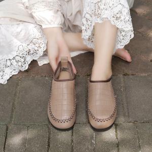 Handmade Sewing Penny Loafers Women Slip-On Granny Shoes