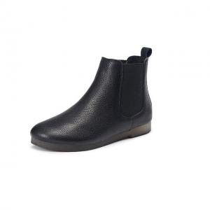 Calf Leather Chelsea Booties Womens Low Heel Ankle Boots