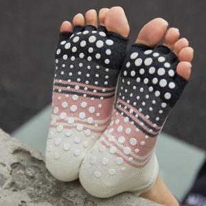 Hollow Out Anti-Slip Toe Socks Yoga Crew Cut Socks
