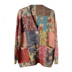 Soft Printed Short Cardigan Button Fly Sweater Cardigan