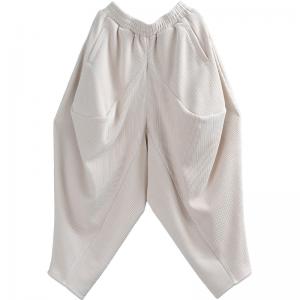 Street Style Drop Crotch Pants Women Apricot Custom Harem Pants