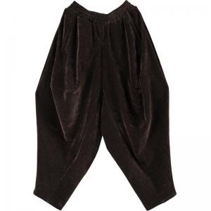 Street Style Customized Harem Pants Chenille Coffee Baggy Trousers