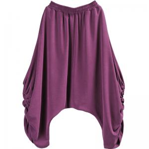 Comfy Modal Custom Harem Pants Drawstring Purple Thai Pants