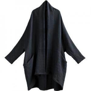 Original Custom Plus Size Cardigan Shawl Collar Cotton Linen Coat